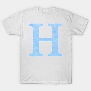 The Letter H Blue Metallic Design T-Shirt